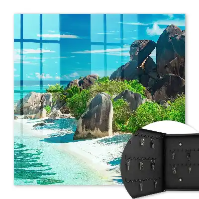 Une plage tropicale à la végétation luxuriante