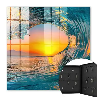 Tableau représentant un coucher de soleil sur la mer
