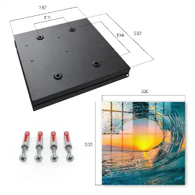 Tableau représentant un coucher de soleil sur la mer