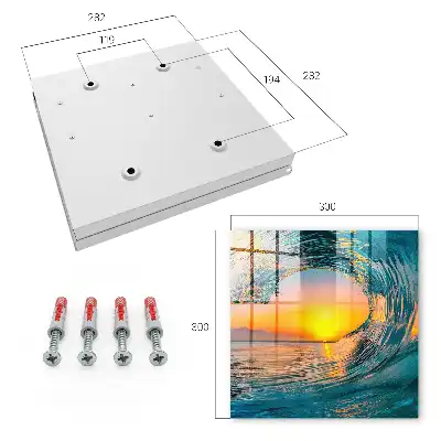 Tableau représentant un coucher de soleil sur la mer