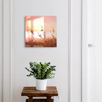 Herbes à l'aube dans des tons pastel