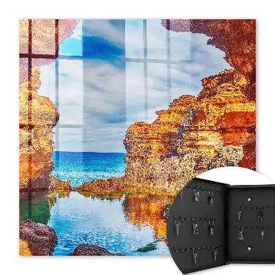 Côte ensoleillée, mer et ciel