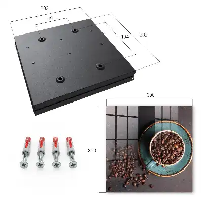 Assiette turquoise décor grains de café