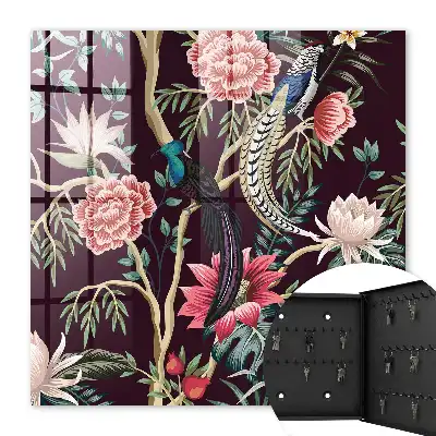 Fleurs et oiseaux gracieux