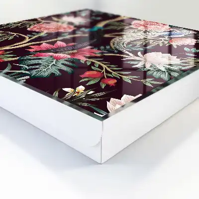 Fleurs et oiseaux gracieux