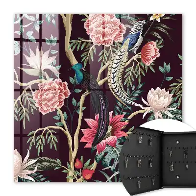 Fleurs et oiseaux gracieux