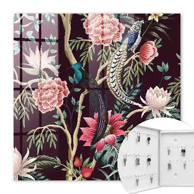 Fleurs et oiseaux gracieux