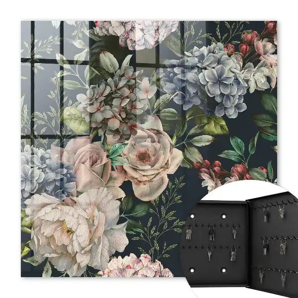 Motif floral sur fond sombre