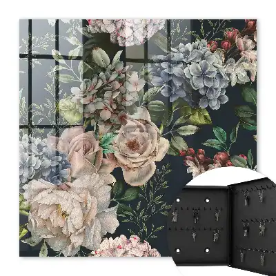 Motif floral sur fond sombre