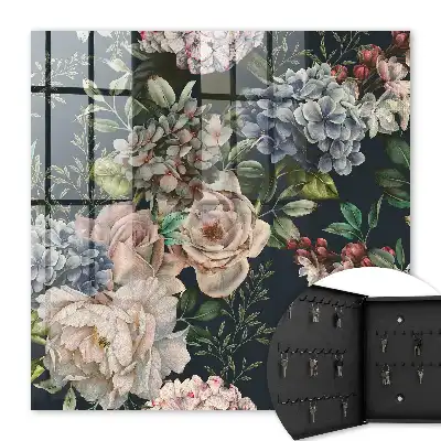 Motif floral sur fond sombre
