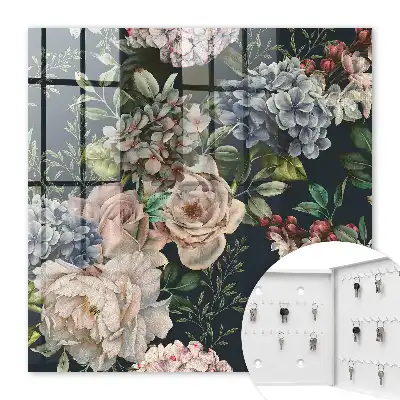 Motif floral sur fond sombre