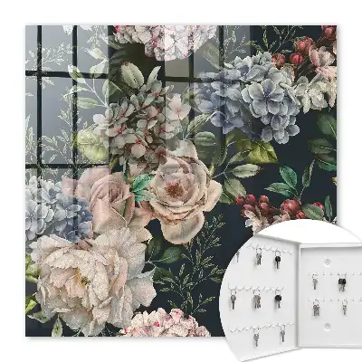 Motif floral sur fond sombre