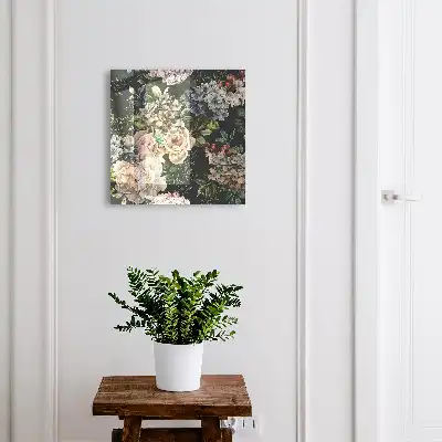 Motif floral sur fond sombre