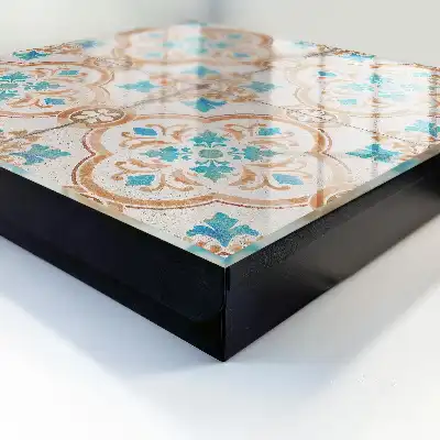 Motif de carreaux turquoise et orange