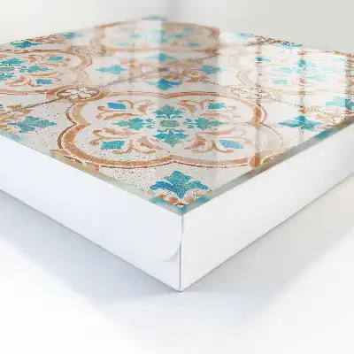 Motif de carreaux turquoise et orange