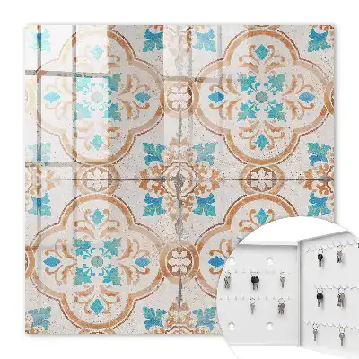 Motif de carreaux turquoise et orange