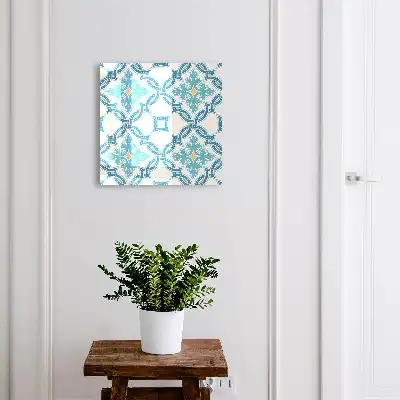 Mosaïque décorative dans les tons turquoise