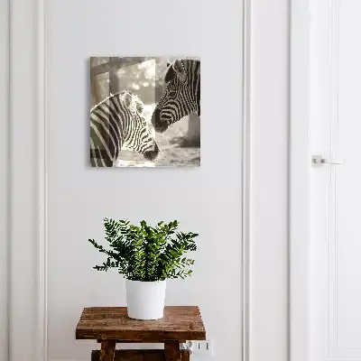Tableau représentant des zèbres dans une harmonie noir et blanc
