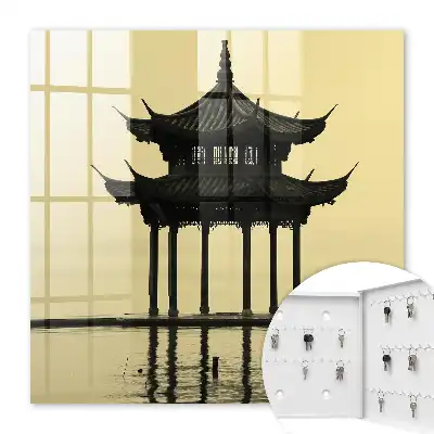 Pavillon sur l'eau aux teintes apaisantes