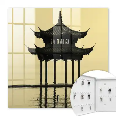 Pavillon sur l'eau aux teintes apaisantes