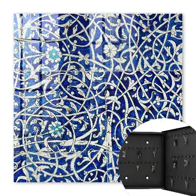 Motif arabesque bleu