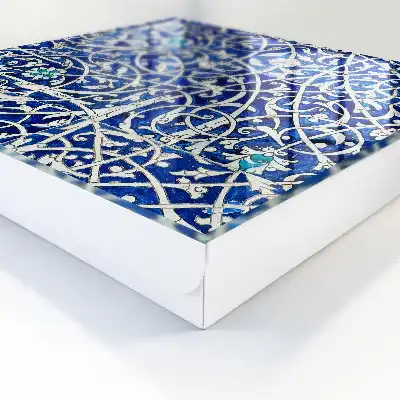Motif arabesque bleu