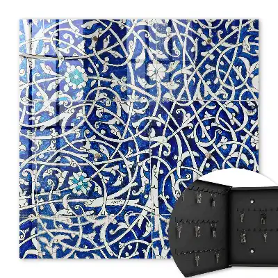 Motif arabesque bleu
