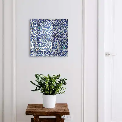Motif arabesque bleu