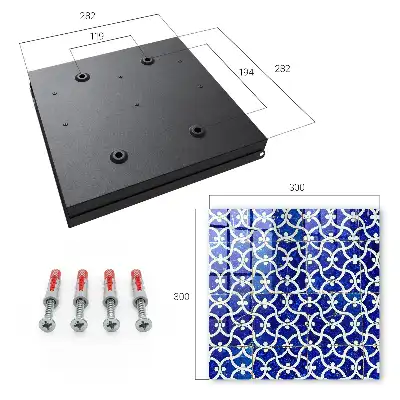 Carrelage blanc à motifs géométriques