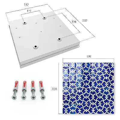 Carrelage blanc à motifs géométriques