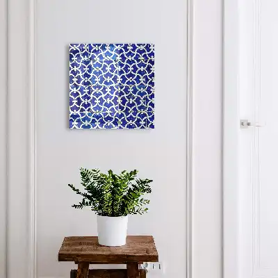 Carrelage blanc à motifs géométriques