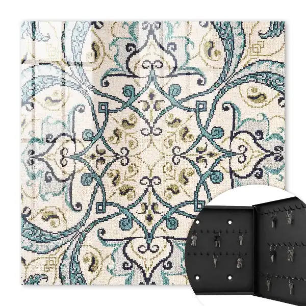 Ornement beige et turquoise