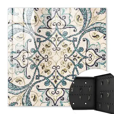 Ornement beige et turquoise