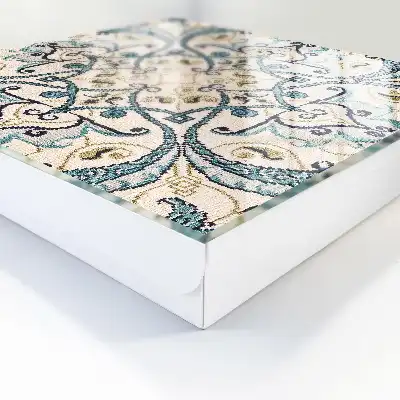 Ornement beige et turquoise