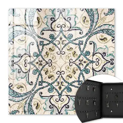 Ornement beige et turquoise
