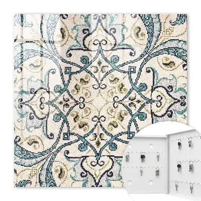Ornement beige et turquoise