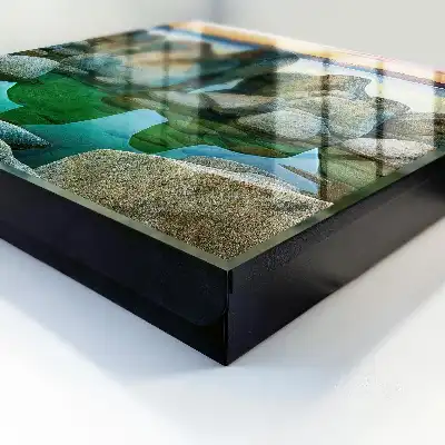 Tableau Tranquillité du coucher de soleil en montagne