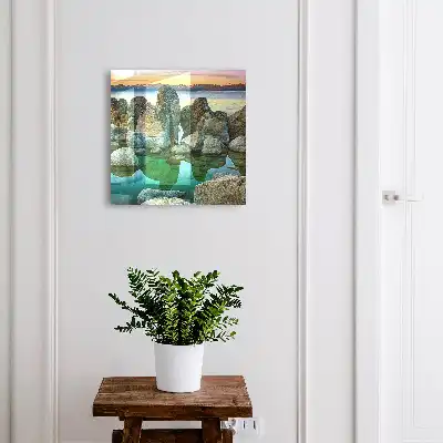 Tableau Tranquillité du coucher de soleil en montagne