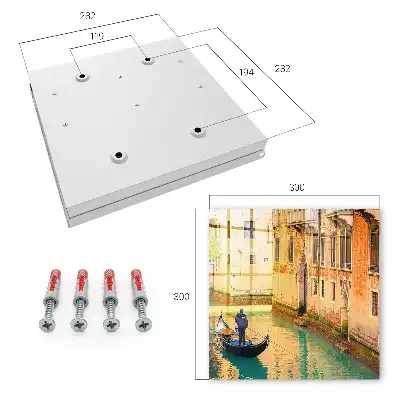 Tableau d'un canal vénitien avec des bâtiments en arrière-plan