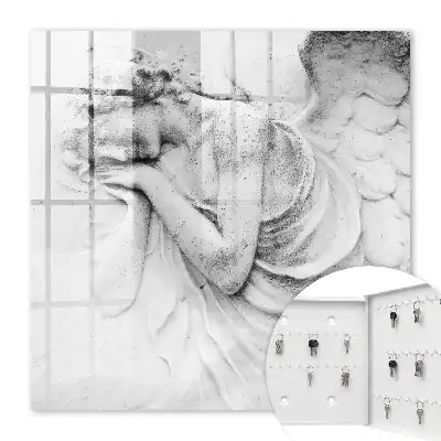 Bas-relief angélique en marbre représentant un ange