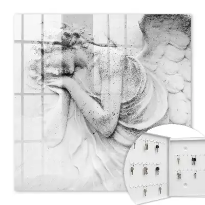 Bas-relief angélique en marbre représentant un ange