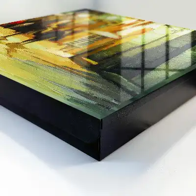 Tableau Ville nocturne aux tons verts