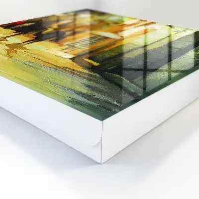 Tableau Ville nocturne aux tons verts