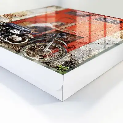 Tableau d'art urbain représentant une peinture de moto