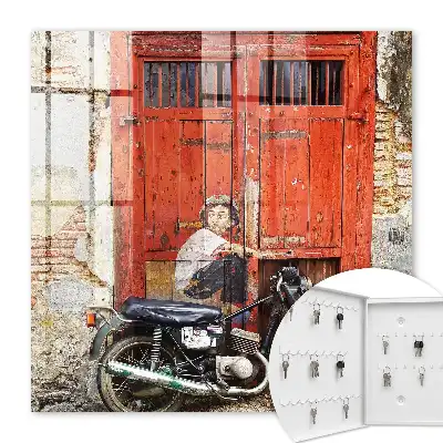Tableau d'art urbain représentant une peinture de moto