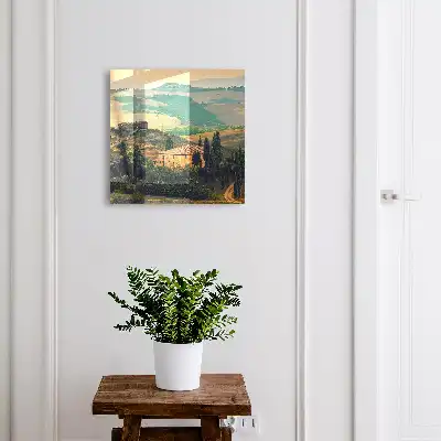 Paysage toscan avec cyprès