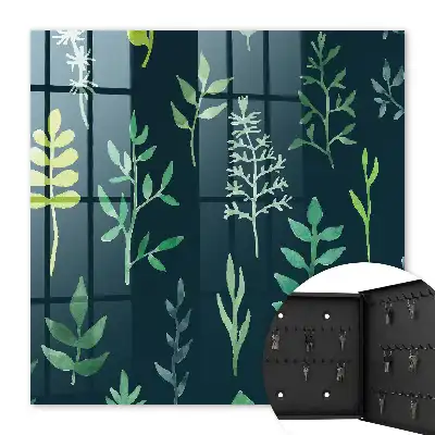 Feuilles aquarelles sur fond sombre