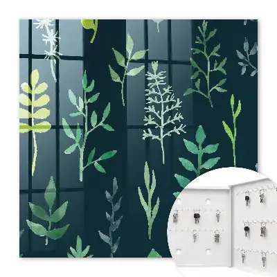 Feuilles aquarelles sur fond sombre