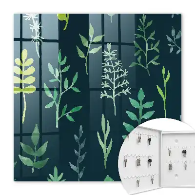 Feuilles aquarelles sur fond sombre