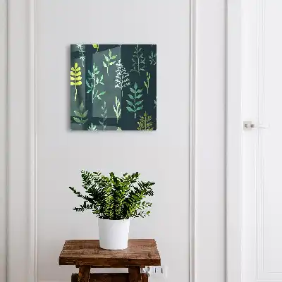 Feuilles aquarelles sur fond sombre